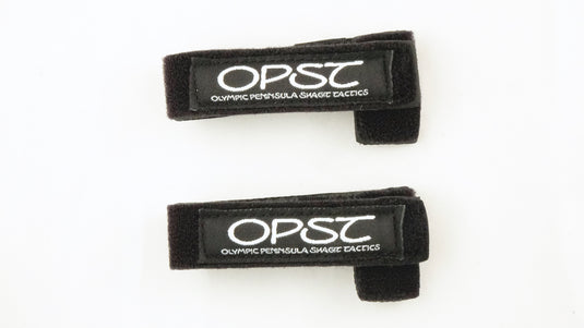 Two black rod straps with OPST logo on a white background